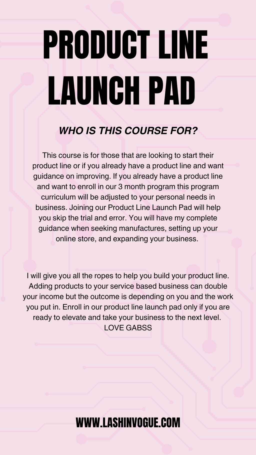PRODUCT LINE LAUNCH PAD